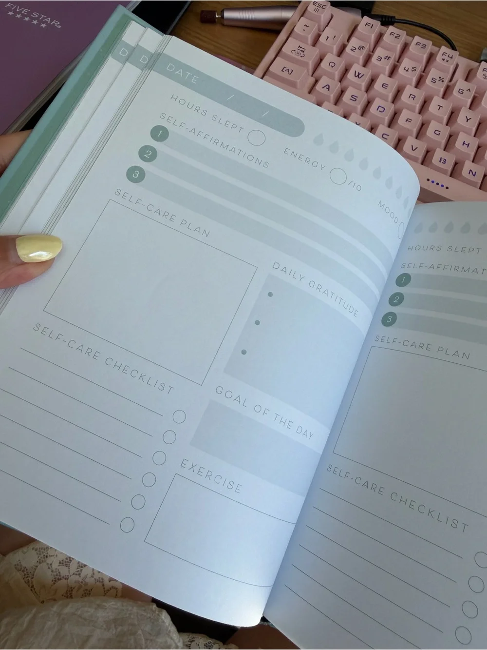 Brand new self care gratitude journal planner